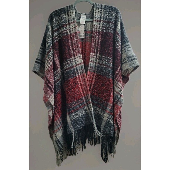 Woolrich Women's Cozy Blanket Wrap One Size Shawl Cape Poncho Plaid Soft Cozy - Picture 1 of 7